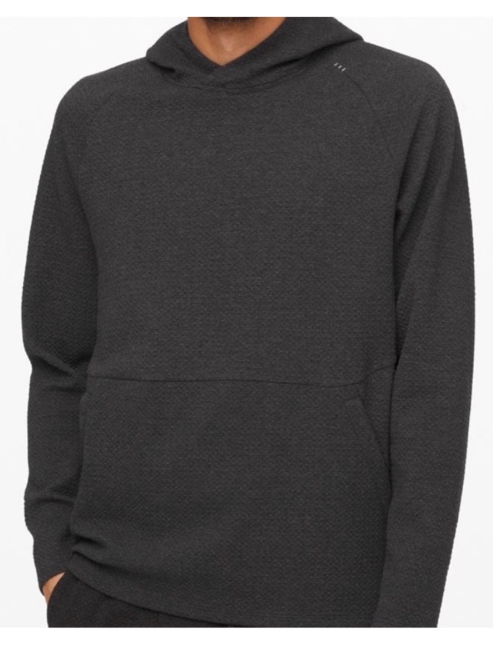 Lululemon At Ease Charcoal Grey Men's Small Textured Hoodie Pullover
